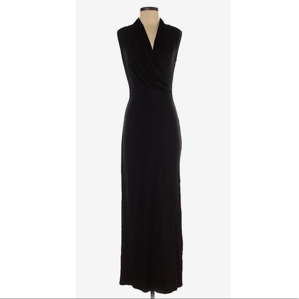 Black Bebe floor length maxi dress (s)